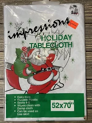 Vintage Impressions Holiday Tablecloth With Santa Claus 52” X 70” New • $14.99