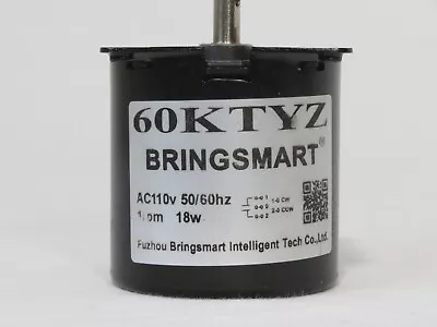Bringsmart 60KTYZ 110rpm Ac Motor Low Noise Gearbox Electric 110V  • $29.97
