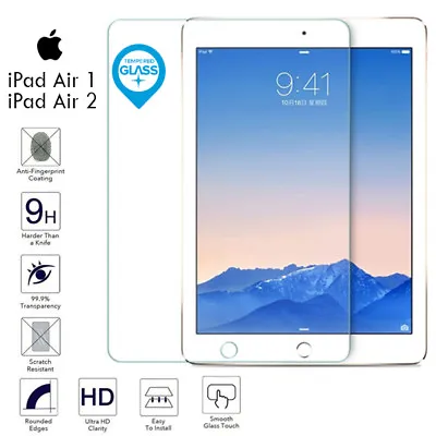 For IPad Air 1 5th Air 2 6th Genuine Tempered Glass Screen Protector A1474 A1566 • £4.29