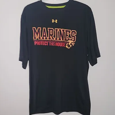 Under Armour Heat Gear Catalyst Marines Protect This House Shirt Men's Large • $10.95