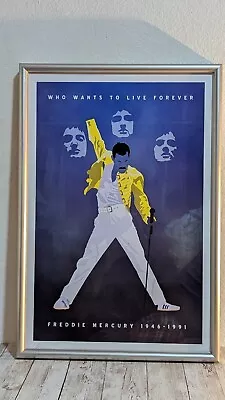 Vintage Freddie Mercury Tribute Small Concert Poster 1986 Wembley Stadium Queen • $65