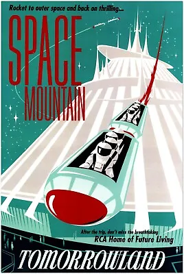 Disney Attraction Poster -  Space Mountain - Disneyland Vintage Poster • $14.99