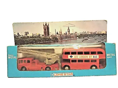 Lone Star Diecast London Bus And Fire Engine Set No 1253 Boxed Complete 1980 • £29.99