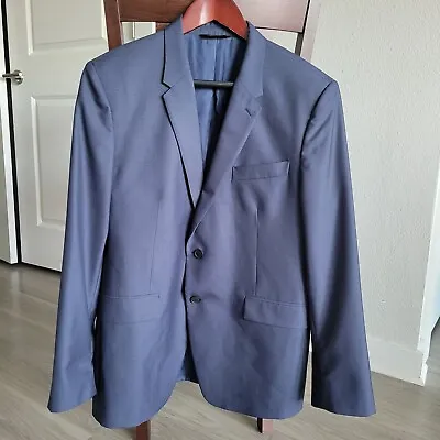 Paul Smith Kensington Fit Blue 100% Wool Blazer Jacket Sport Coat Italy Size 42R • $60