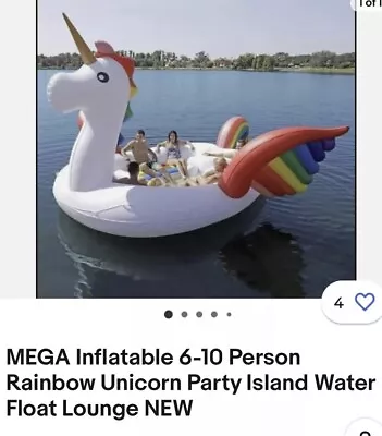Mega Inflatable 6-8 Person Rainbow Unicorn Party Island • $250
