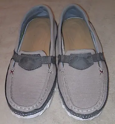 Twisted X Wrangler 75 Years Zero-X Slip On Moc Shoes Womens US 9 Gray EUC • $29.95