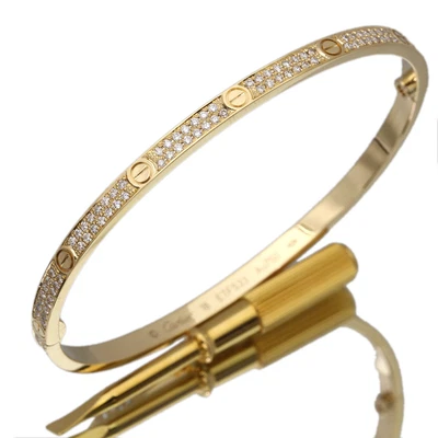 £7660.12 • Buy Cartier Love Bracelet SM New YG After Pave Diamond 750 Size 18 Bangle [B0308]