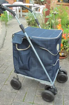 £69.99 • Buy Genuine 6 Wheel Walking Aid Foldable Blue Shopping Sholley Trolley  - Vgc