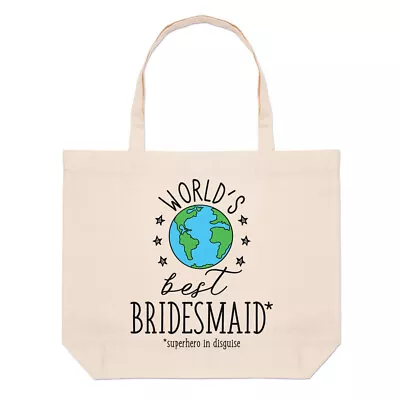 £10.49 • Buy World's Best Bridesmaid Large Beach Tote Bag Funny Favourite Wedding Favour