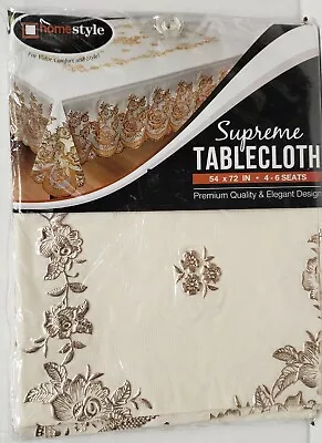 Supreme Heavy Duty Vinyl PVC Lace Tablecloth54 X72 rectEMBROIDERED FLOWERSHS • $15.99