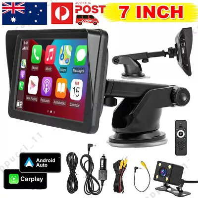 7  Portable Wireless Carplay For Apple Android Car Stereo Radio BT With Camera • $64.99