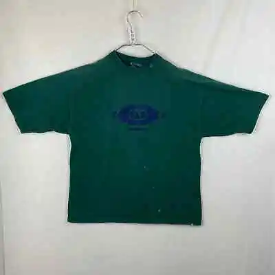 Vintage Distressed Z. Cavaricci Green Embroidered Short Sleeve T-Shirt Size XL • $22.95