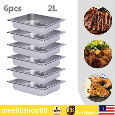 6 Pack Deep Full Size Stainless Steel Steam Table Pans Hotel Food Prep Pan SALE! • $33.25