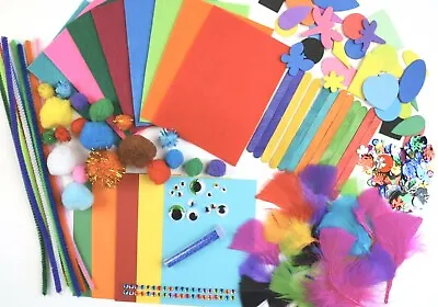 £7.99 • Buy Kids Arts & Craft Box ~ Children’s Craft Material Sets  ~ Felt Card Pom Glitter 