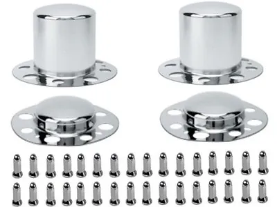 ALCOA DUALLY WHEEL RIM 9/16  X 18 RH CHROME LUG NUT AND WHEEL RIM CENTER CAP SET • $159.99