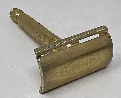 Gillette Ball End Tech Gold Tone Double Edge Safety Razor Vintage • $25