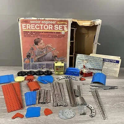 VINTAGE GILBERT SENIOR ENGINEER ERECTOR SET Motorized Untested With Manual/Box • $34.99