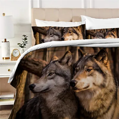 £32.39 • Buy Bedding Set Polyester Double Wolf 2/3Pcs Comfortable Duvet Cover Bedclothes &1