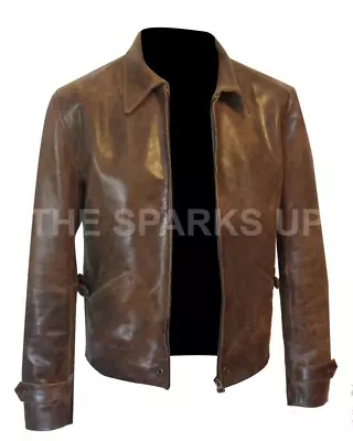 Skyfall Casual Stylish Daniel Craig Party Wear Crunch Brown Leather Jacket • £109.99