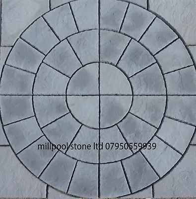  6ft Charcoal Grey Rotunda Circle Sq Off Patio Paving Slab (del  Exceptions ) • £187