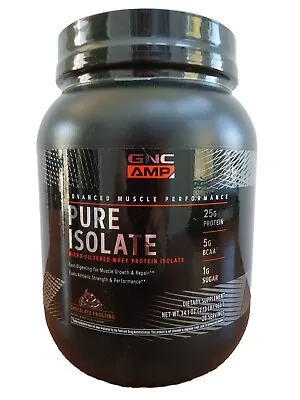 GNC AMP Pure Isolate Whey Protein Isolate Chocolate Frosting 34.1oz BB 2/24 • $13.40