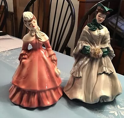 2 Vintage Florence Ceramics Pasadena Ca. Victorian Lady Figures Lillian &Camille • $29.99