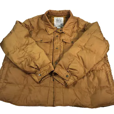 Eddie Bauer Men's 2XL Goose Down Winter Jacket Mustard  Goldish /Tan Color EUC • $56.21