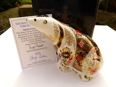 £145 • Buy Royal Crown Derby Paperweight - OLD IMARI POLAR  BEAR - Gold Stopper Ltd - Boxed