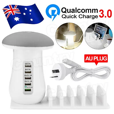 5 Multi Port USB Charger Mushroom Lamp Charging Station Dock For Iphone IPad New • $28.95