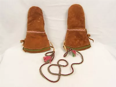 Vintage Alaskan/Yukon/Kutchin Native American Moose? Hide Arctic Mittens Large • $129