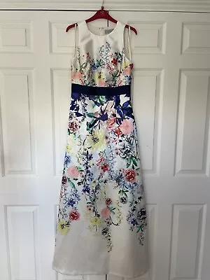 Coast Stunning Ivory Floral Maxi Dress Size 10 • £25