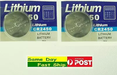 Two Pieces Of New CR2450 DL 2450 3 Volt Lithium Button Cell Battery • $6.78