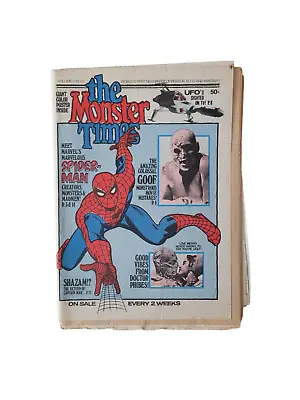 MONSTER TIMES Vol. 1 Number 13 WITH SPIDER MAN POSTER Rare/Hard To Find • $18.75