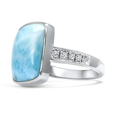 Marahlago Maris Larimar White Sapphire Sterling Silver Ring CHOOSE SIZE 7 OR 8 • $169