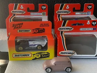 4 Mb Cars. Mini Cooper. Chevy. Mercedes. Olds Areotech+1 Empty Box • $10