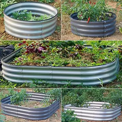 £46.99 • Buy Garden Outdoor Raised Planter Pot Metal Steel Vegetable Flower Herb Grow Bed Box