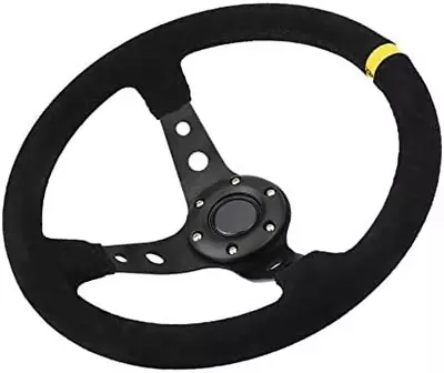 Steering Wheel 350mm Deep Dish 6 Bolt For JDM Sport Racing Steering Wheel Suede • $164.11