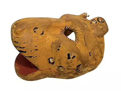 Antique Vintage Mexican Carved Wooden Dance Mask Jaguar Animal • $75