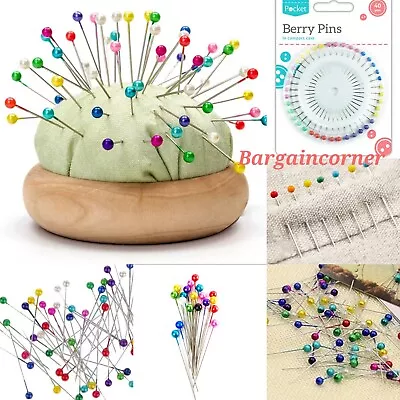 Berry Pins Straight Pins DIY Sewing Crafts Dressmaking Jewellery Hat Hijab Pins • £3.98