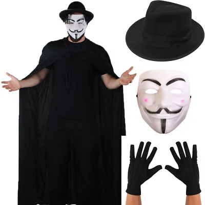 Anonymous One Fancy Dress Costume Protest March Hacker Halloween Guy Fawkes • £15.99