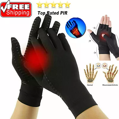 Copper Anti Arthritis Gloves Hand Wrist Support Finger Compression  Pain Relief • £4.79