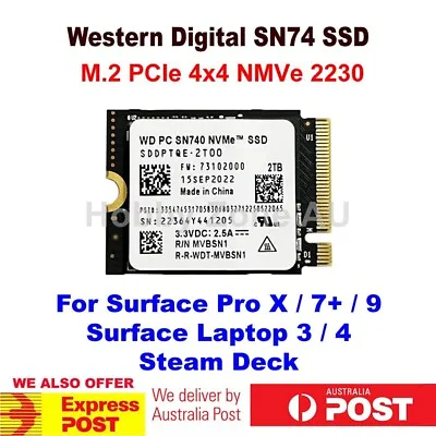 $145.85 • Buy WD SN740 2230 M.2 M-Key PCIe 4x4 NVMe SSD 512GB 1TB 2TB Surface Pro Steam Deck