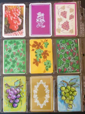 Fruit - Grape Clusters - 9 Vintage Swap Playing Cards - 2 Pair • $5