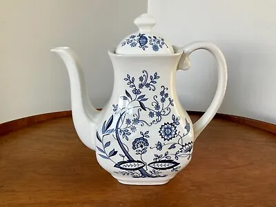 Wedgwood Blue Onion Coffee Pot / Teapot ~  English Ironstone 42 Oz. • $48
