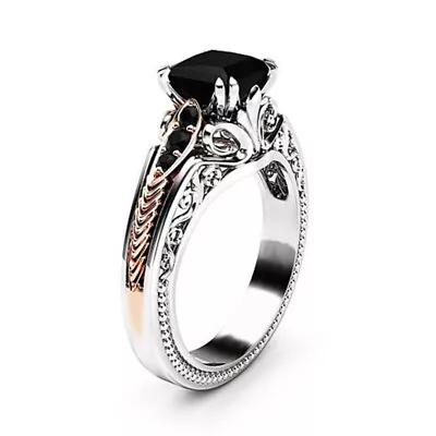 $2.41 • Buy Fashion Cubic Zircon 925 Silver Plated Ring Women's Wedding Jewelry Sz 6-10