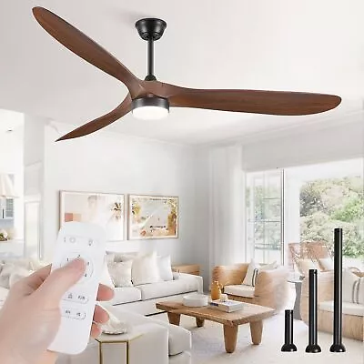 70 Inch Outdoor Ceiling Fan，Deep Walnut Large Modern Ceiling Fans With Lights... • $323.36