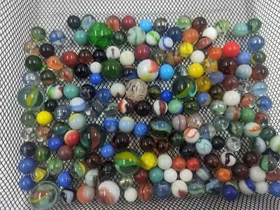 2 Lbs Mixed Lot Of Vintage Marbles - Various Sizes Unsorted Cats Eye LOT 6 • $19.99