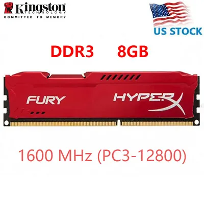 HyperX FURY DDR3 8GB 16GB 32GB 1600MHz PC3-12800 Desktop RAM Memory DIMM 240pin • £21.66