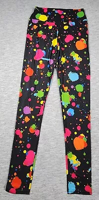 80s Neon High Waisted Artistic Leggings Womens Size Small Colorful • $12