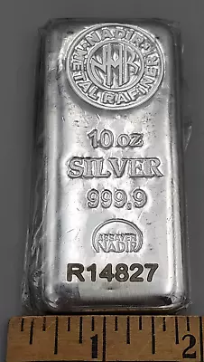 10 Oz Nadir Metal Rafineri Bullion Bar Of 999.9 Fine Silver • $300